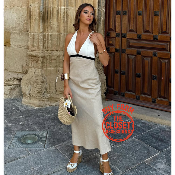 ZARA BLOGGER FAVE!!! Open Back Midi Dress NWT - Picture 5 of 16